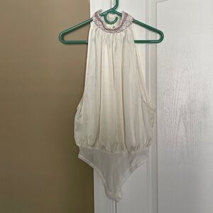 NWT Free People Intimately Women’s High Neck Sleeveless Bodysuit w/Keyhole Back.